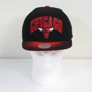 Chicago Bulls Mitchell & Ness Black and Red Spraypaint Snapback Hat